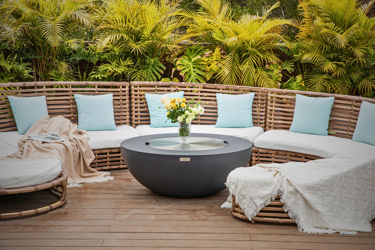LUNAR BOWL Dark Grey mit Abdeckung und Blumen