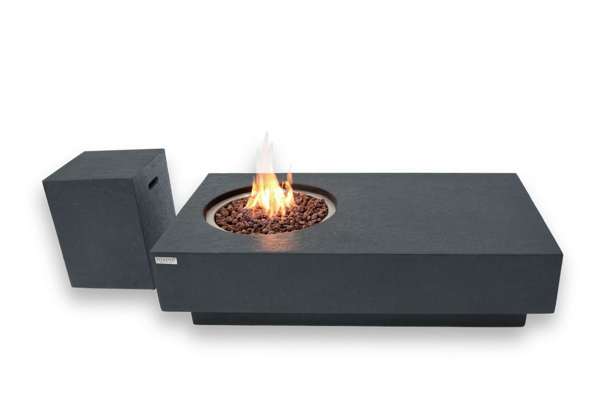 Tisch METROPOLIS Dark Grey mit Flaschenabdeckung
